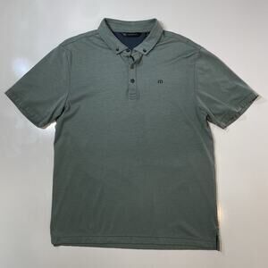 Travis Mathew Men’s Performance Polo Shirt Gray Size Medium Pima Poly Blend